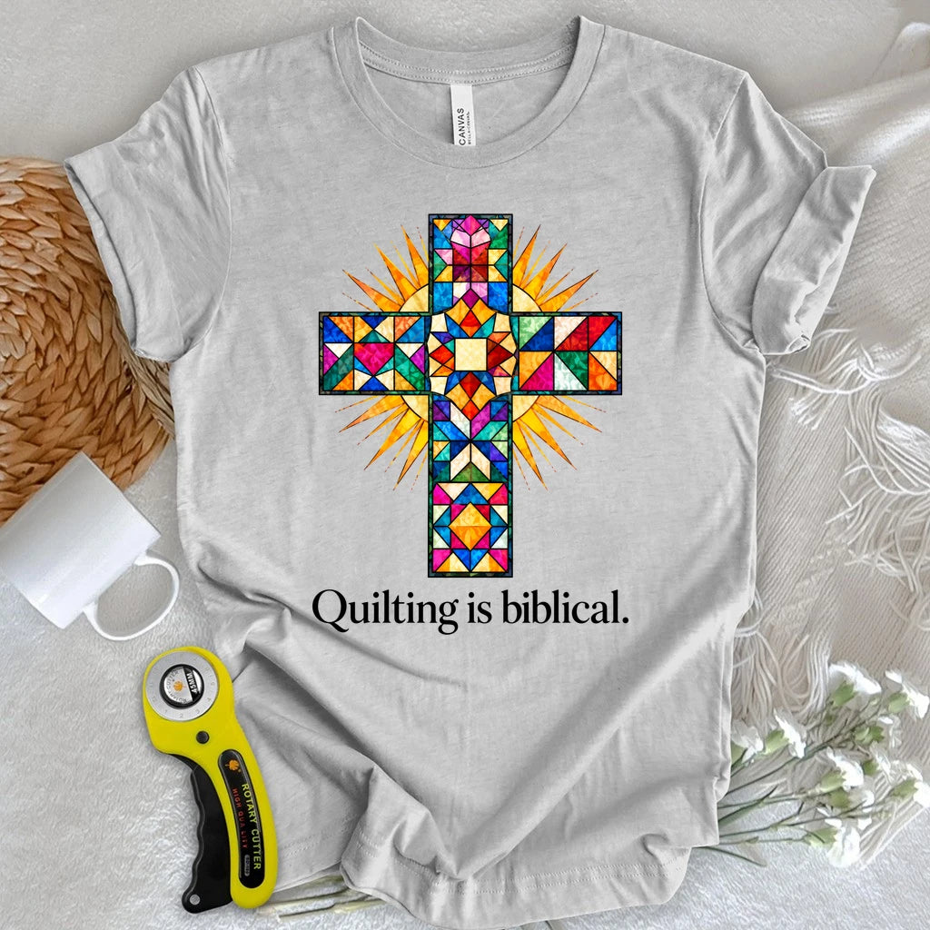 Stain Glass Quilted Cross T-shirt