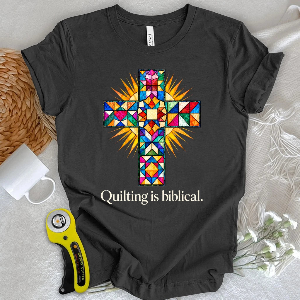 Stain Glass Quilted Cross T-shirt