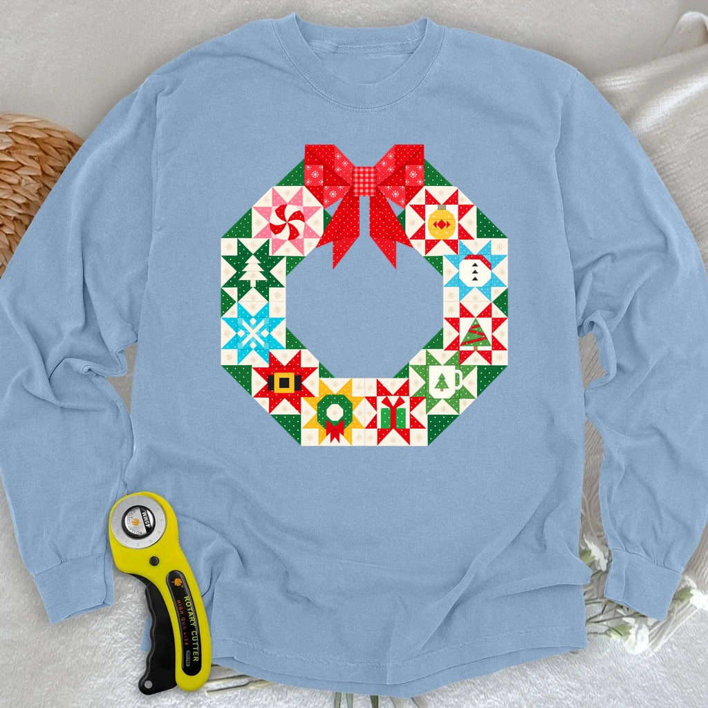 A Wreath of Christmas Wishes Long Sleeve T-shirt