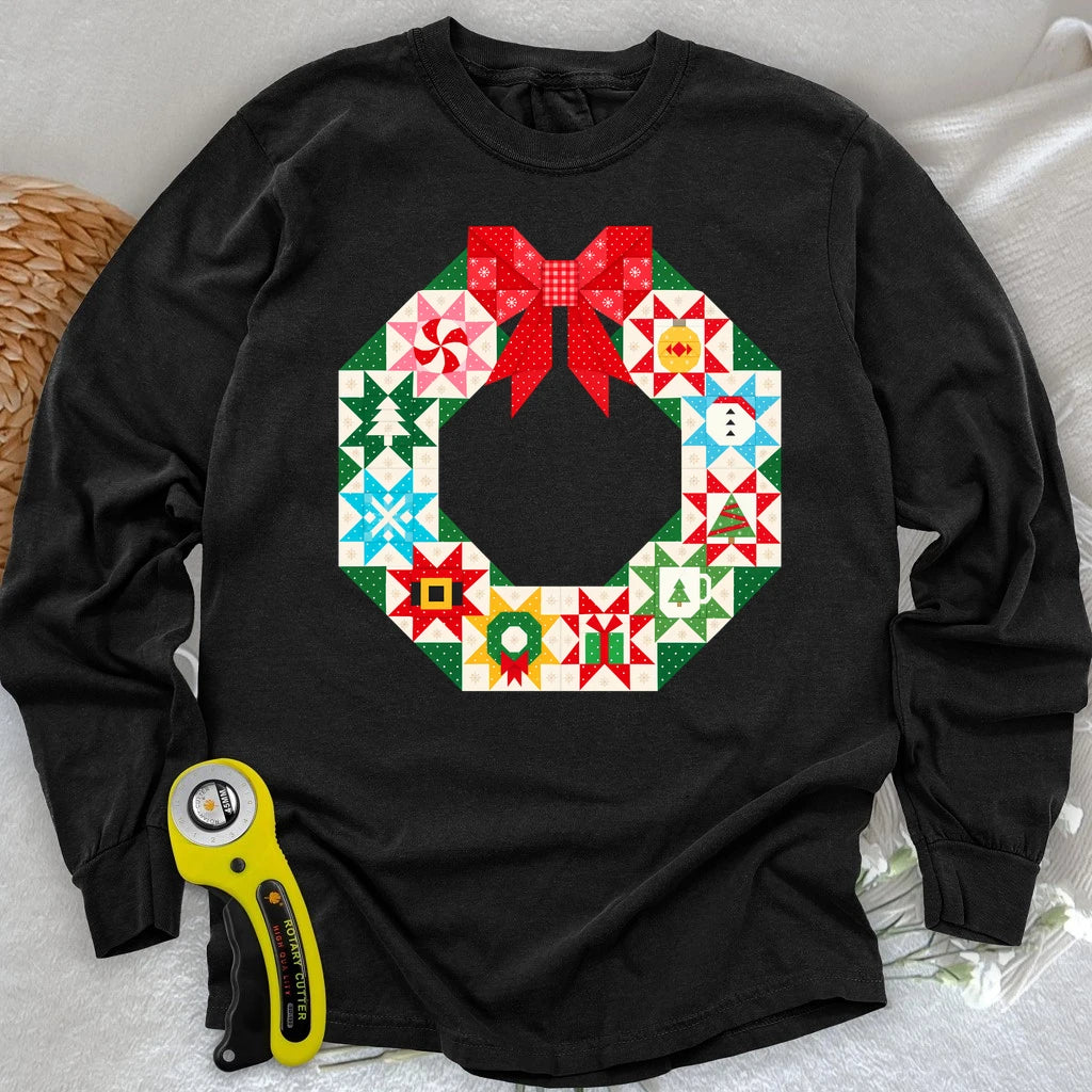 A Wreath of Christmas Wishes Long Sleeve T-shirt