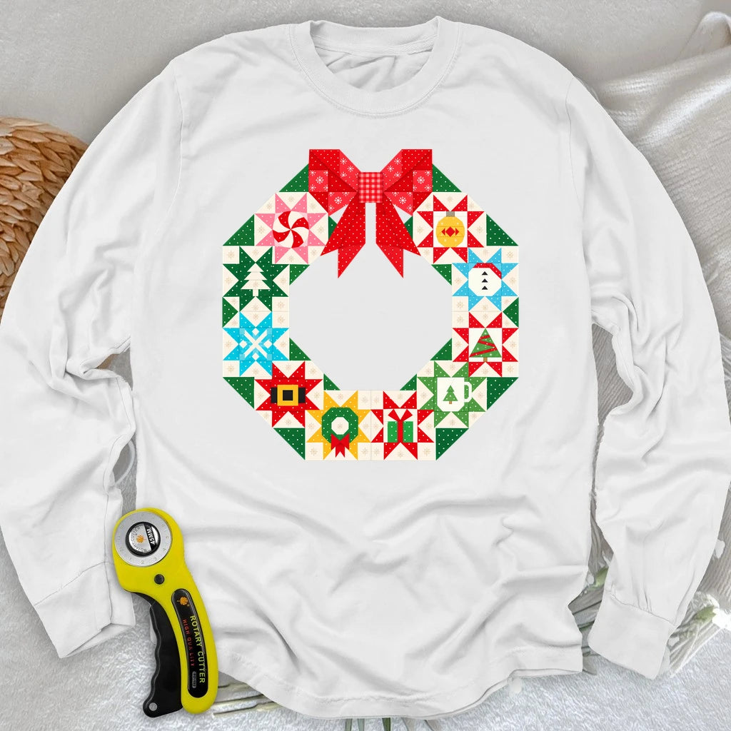 A Wreath of Christmas Wishes Long Sleeve T-shirt