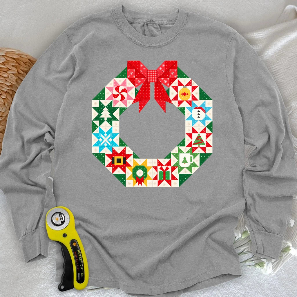 A Wreath of Christmas Wishes Long Sleeve T-shirt