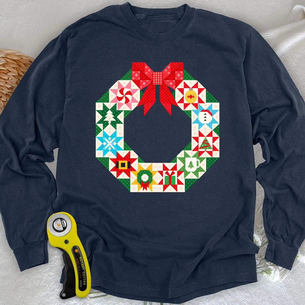 A Wreath of Christmas Wishes Long Sleeve T-shirt