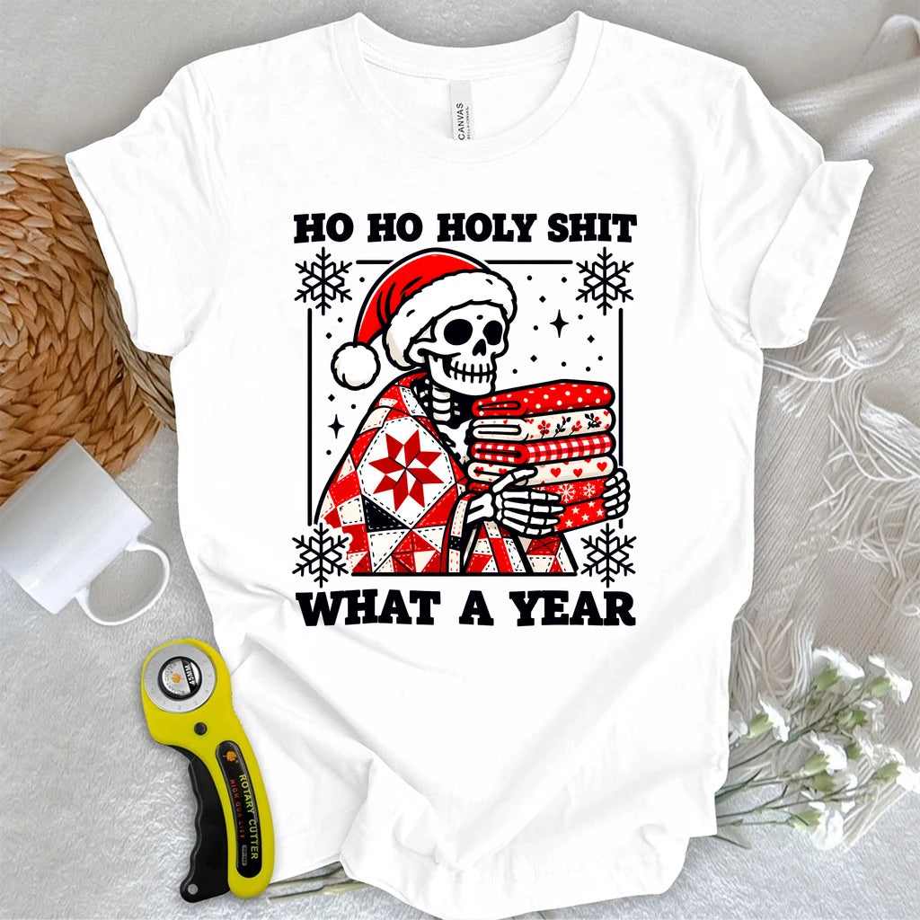 What a Year Quilting Skeleton T-shirt