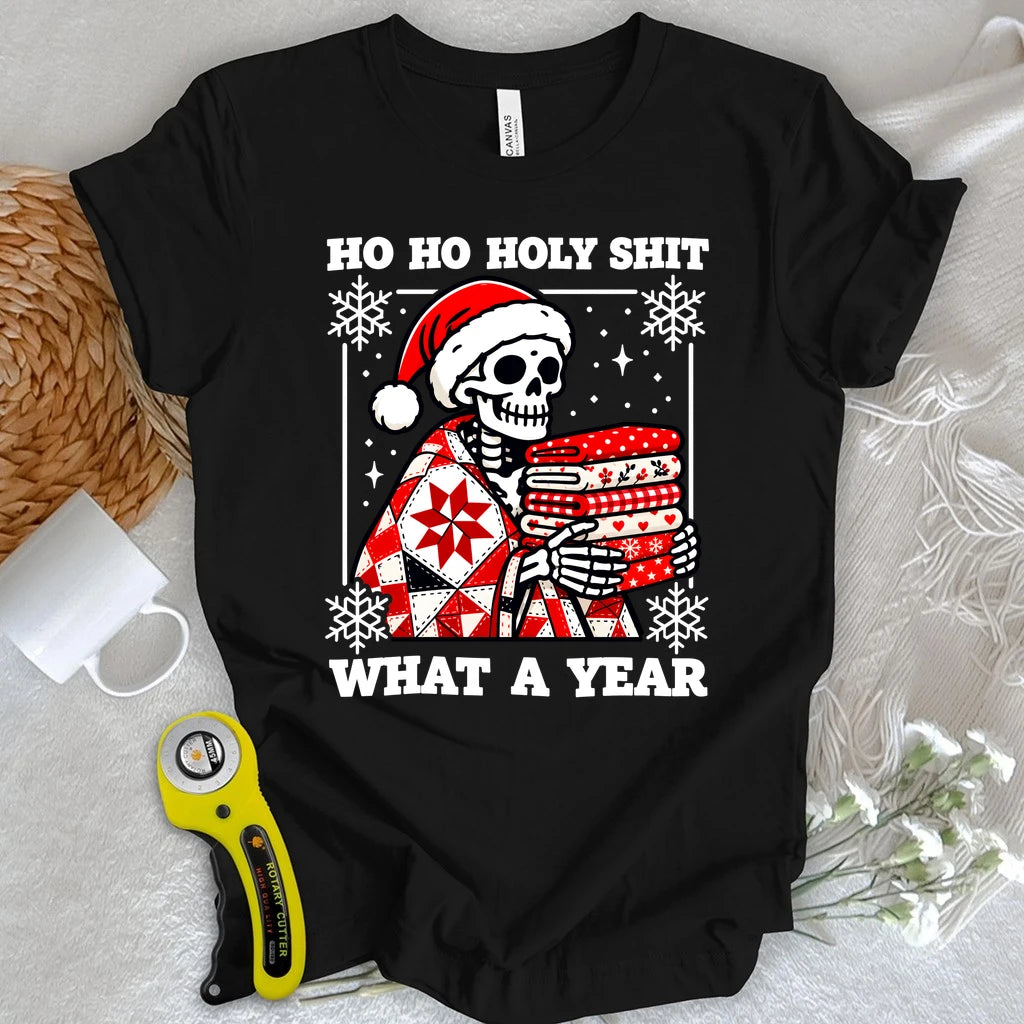 What a Year Quilting Skeleton T-shirt