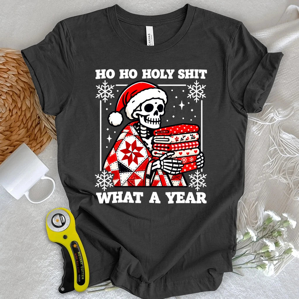 What a Year Quilting Skeleton T-shirt