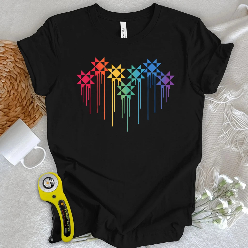 Rainbow Quilt Stars T-shirt