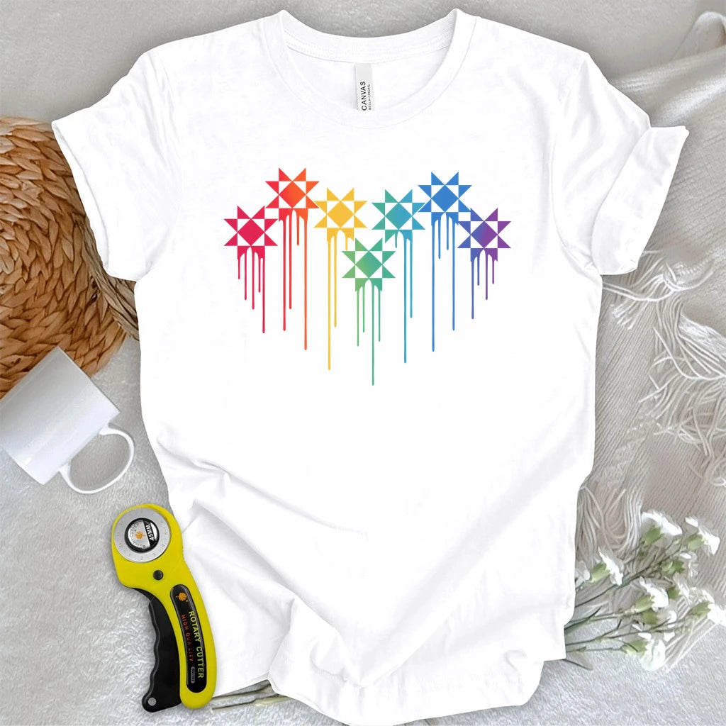 Rainbow Quilt Stars T-shirt