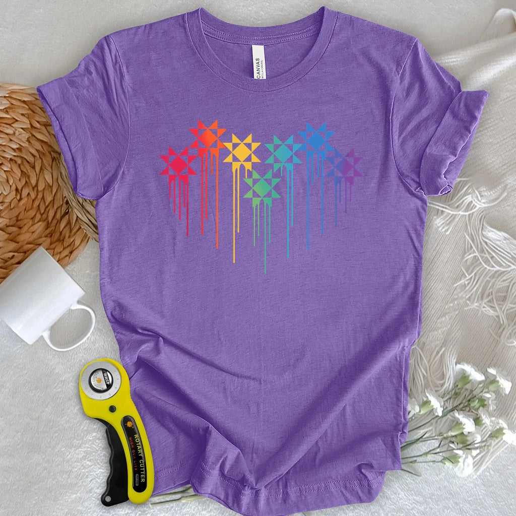 Rainbow Quilt Stars T-shirt