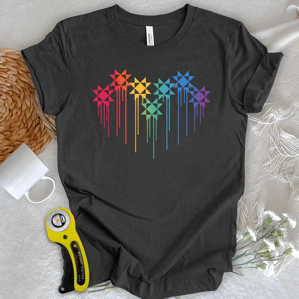 Rainbow Quilt Stars T-shirt