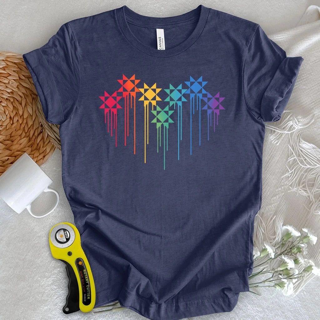 Rainbow Quilt Stars T-shirt