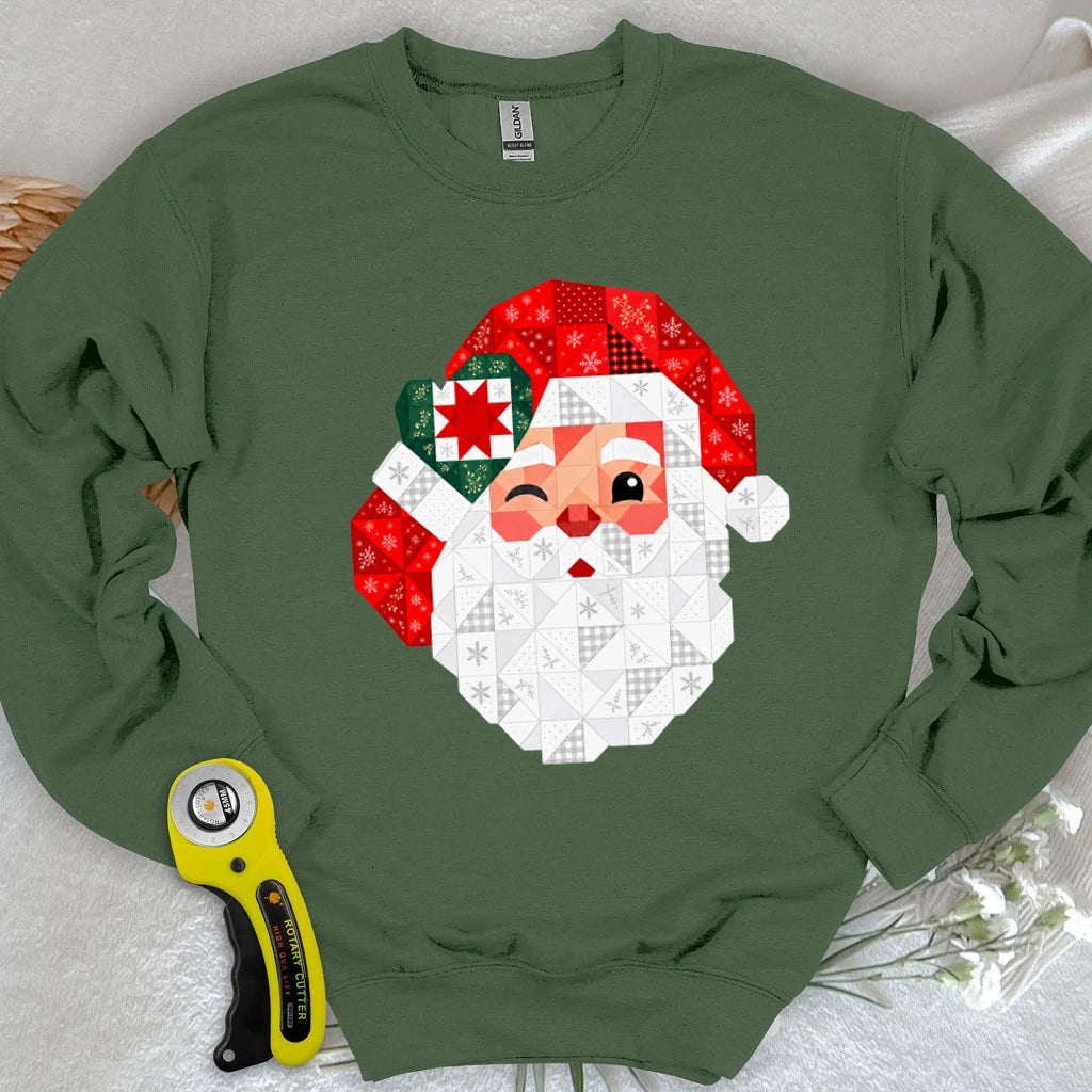 Santa’s Patchwork Wink Sweatshirt
