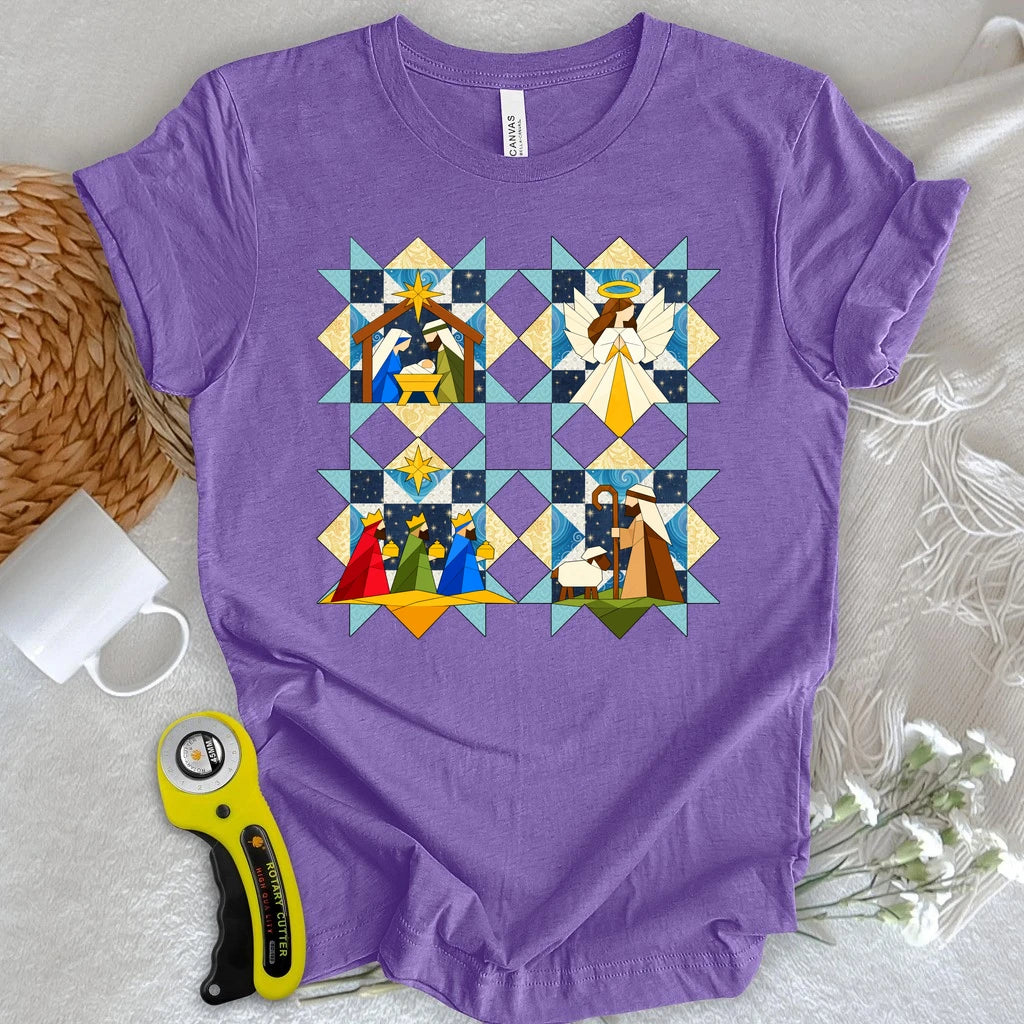 Nativity Scene Quilt T-shirt