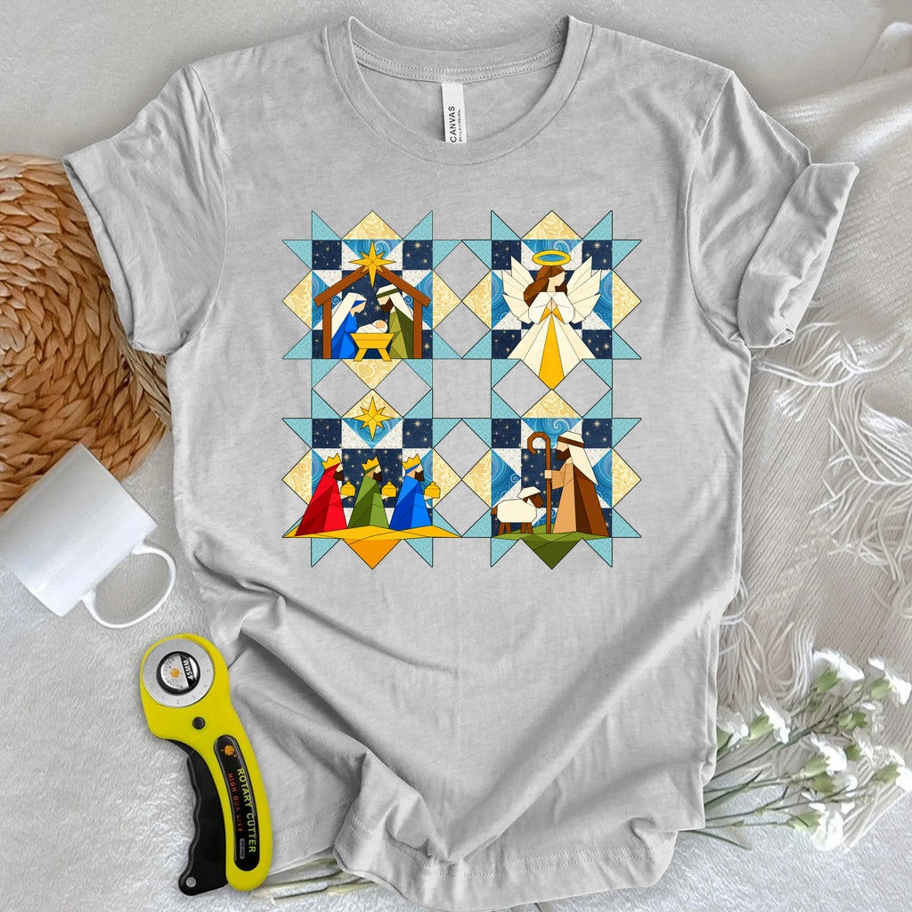 Nativity Scene Quilt T-shirt