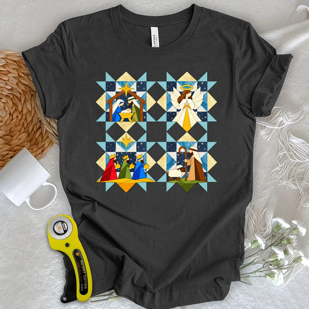 Nativity Scene Quilt T-shirt