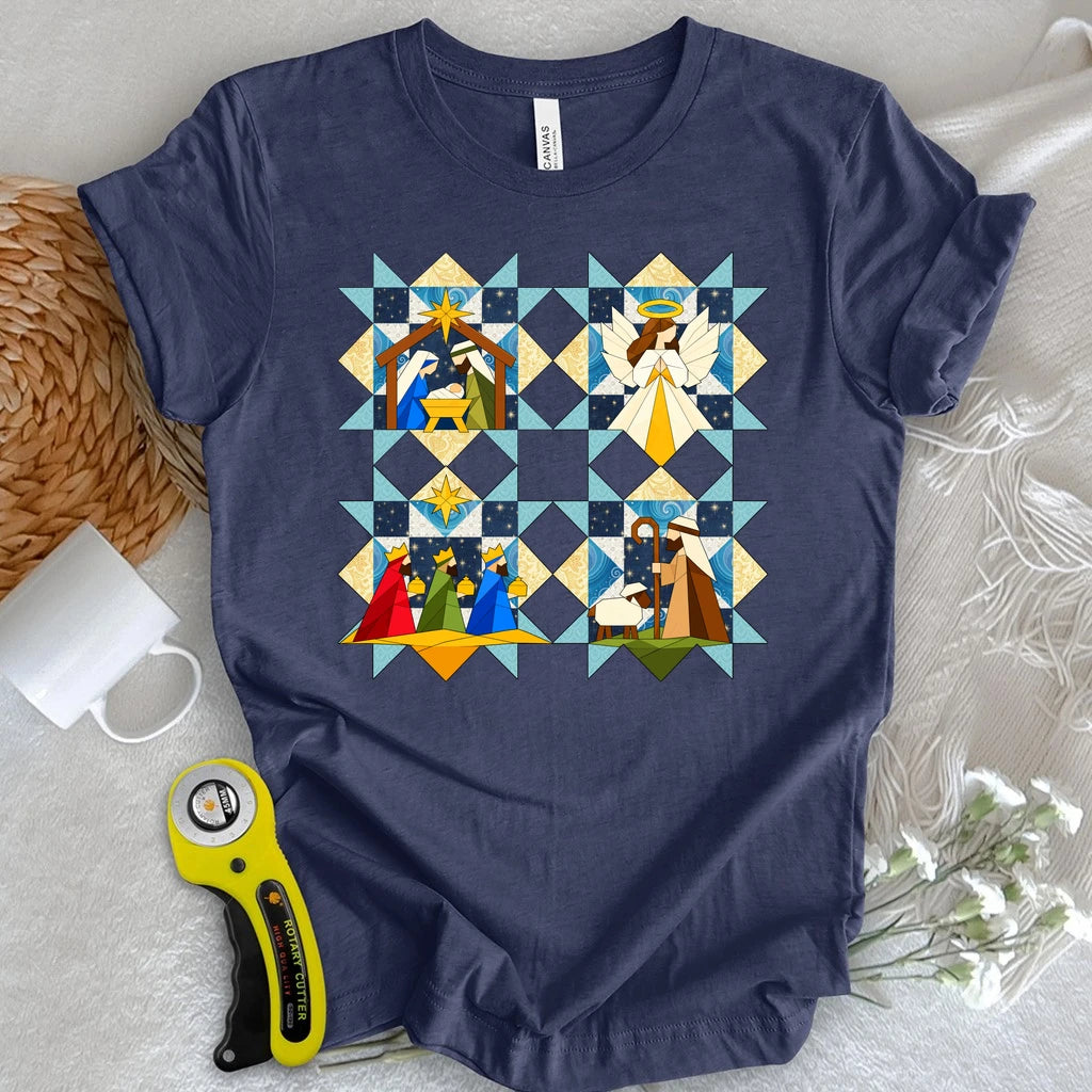 Nativity Scene Quilt T-shirt