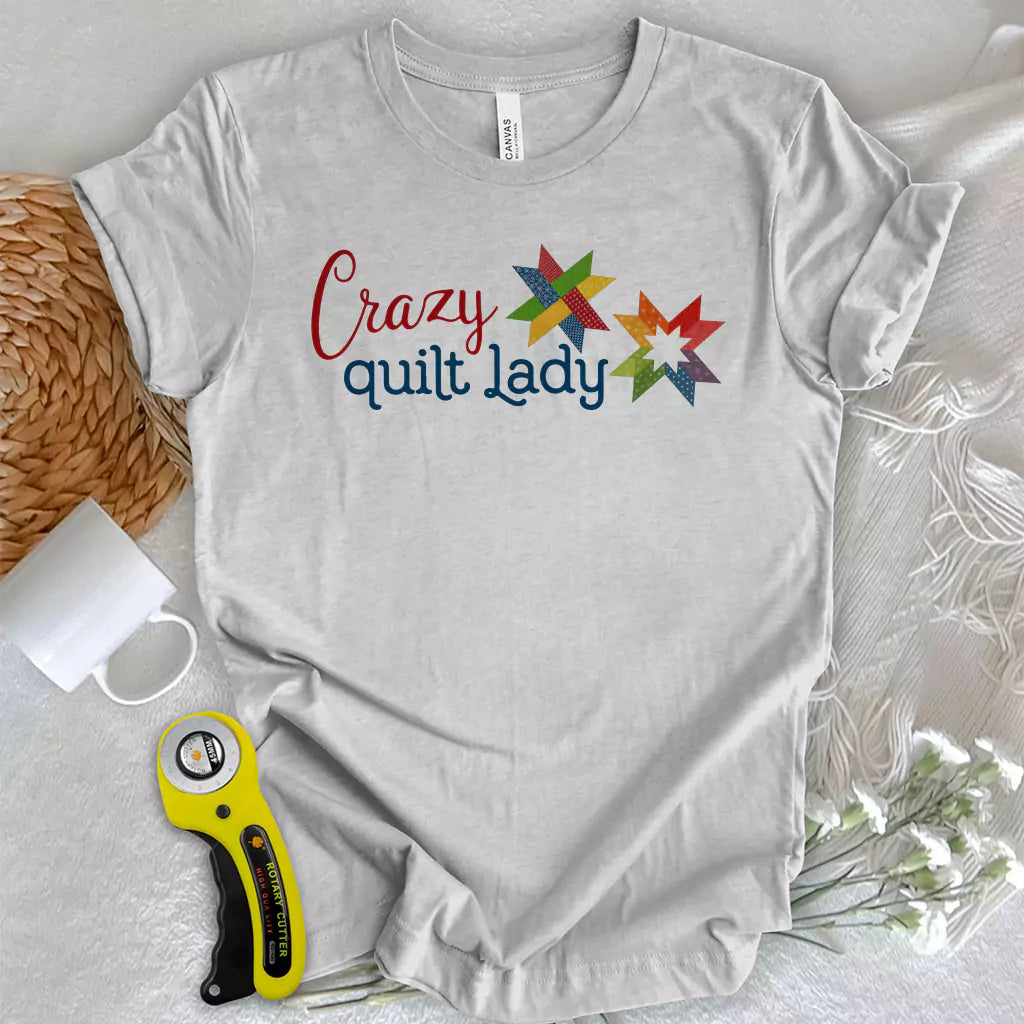 Crazy quilt lady T-shirt