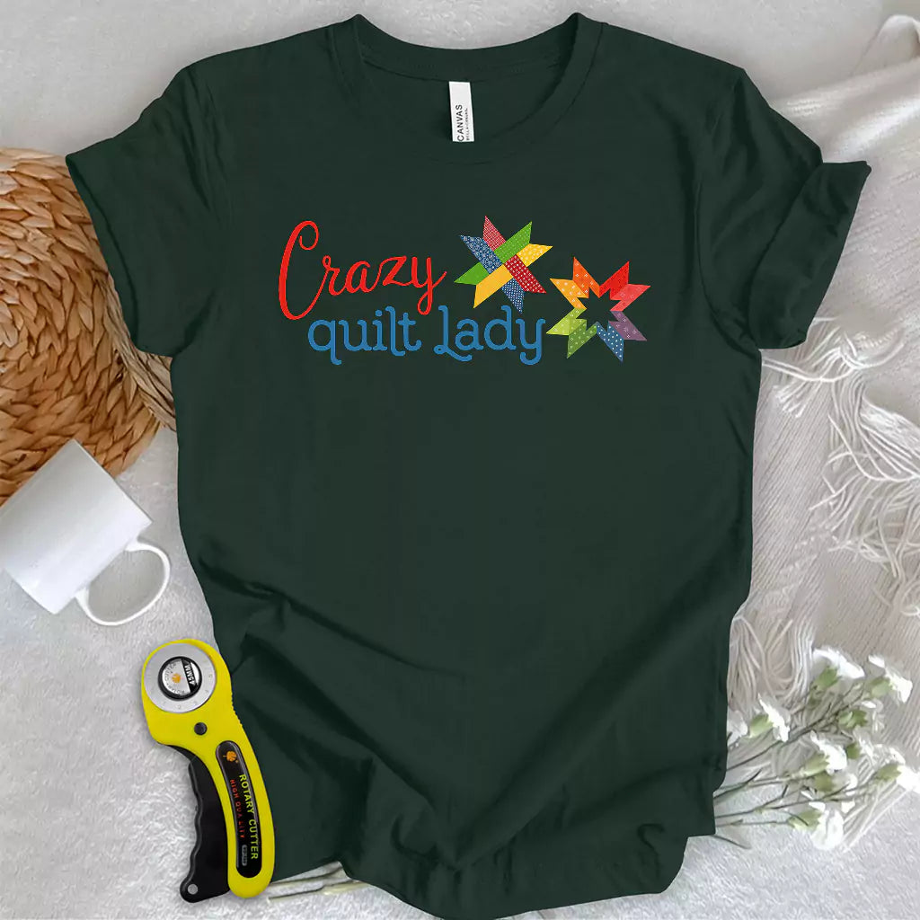 Crazy quilt lady T-shirt