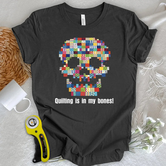 A quilted skull T-shirt