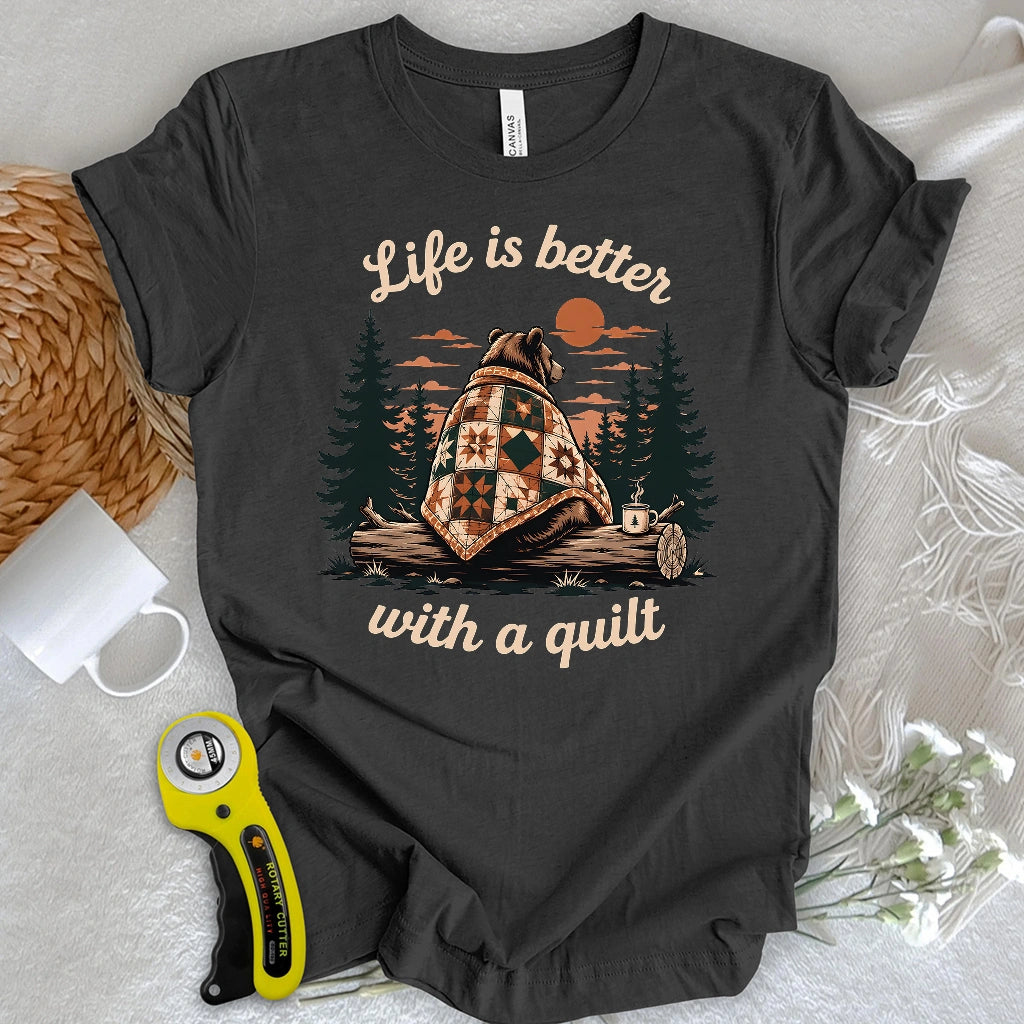 Bear Wrapped in Quilts T-shirt