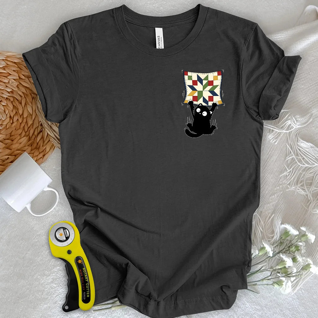 Clingy Quilt Cat Logo T-shirt