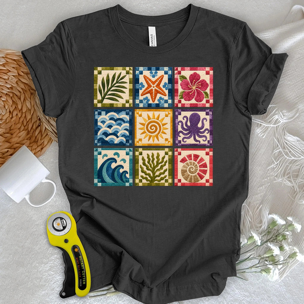 Coastal Patchwork Blocks T-shirt