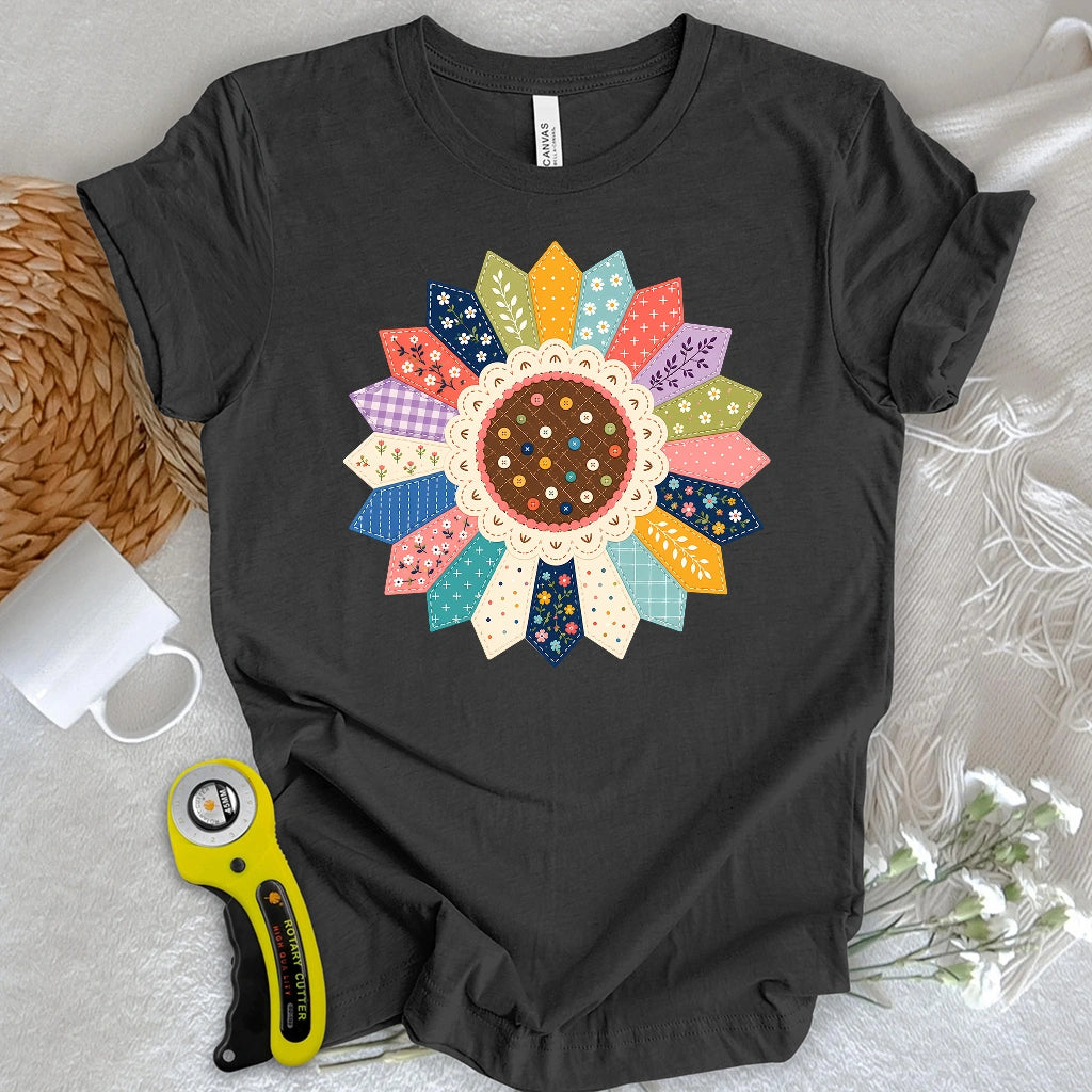 Floral Applique Quilt Block T-shirt