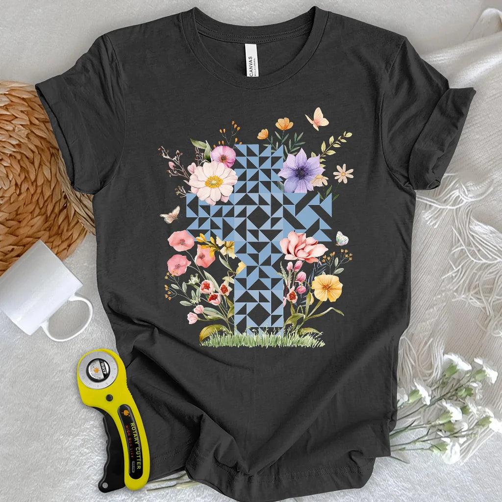 Floral Faith Quilt T-Shirt