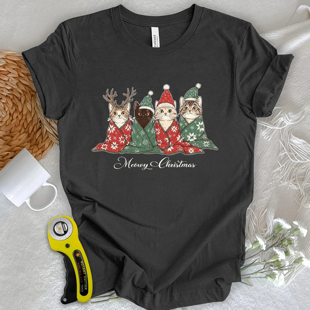 Meowy Christmas T-shirt