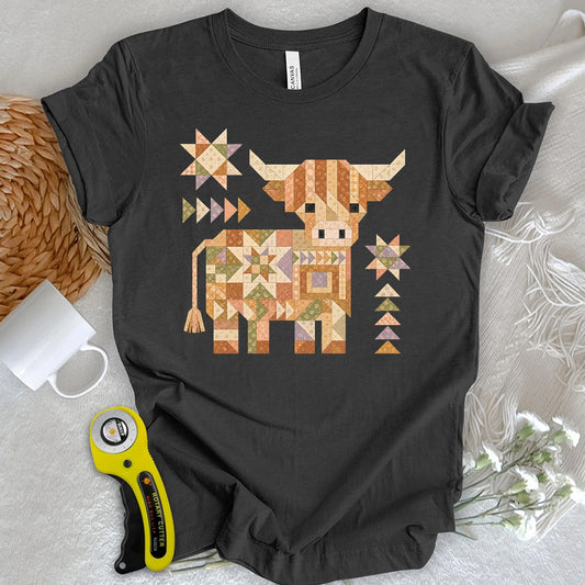 Patchwork Highland Cow T-shirt