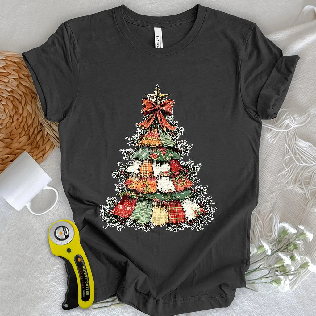 T-shirt arbre de Noël en patchwork