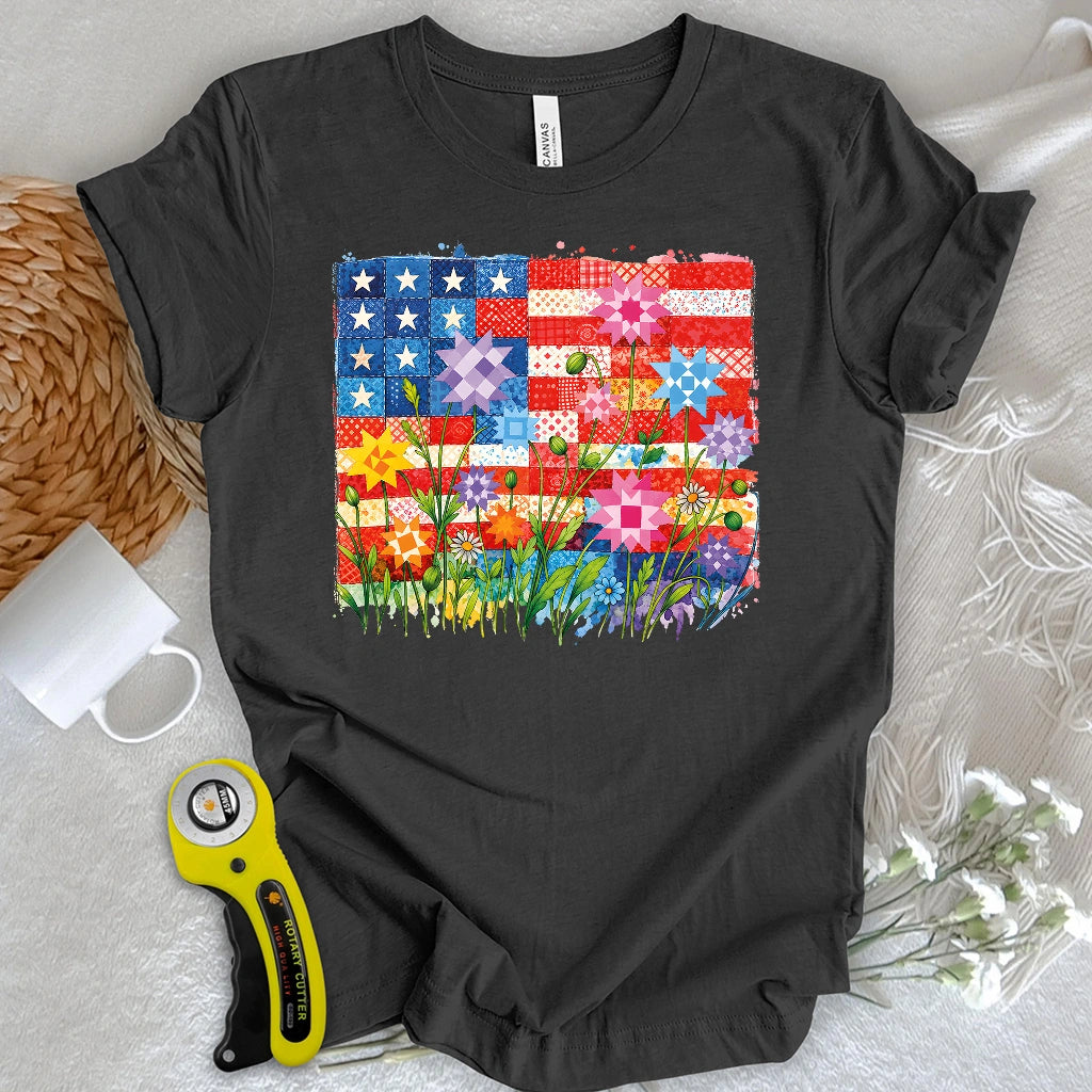 Quilted Stars & Blooms T-shirt