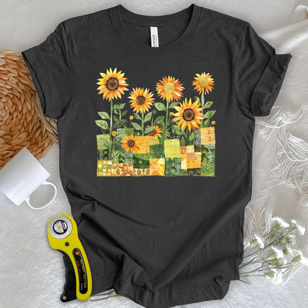 Quilted Sunflower Field T-shirt