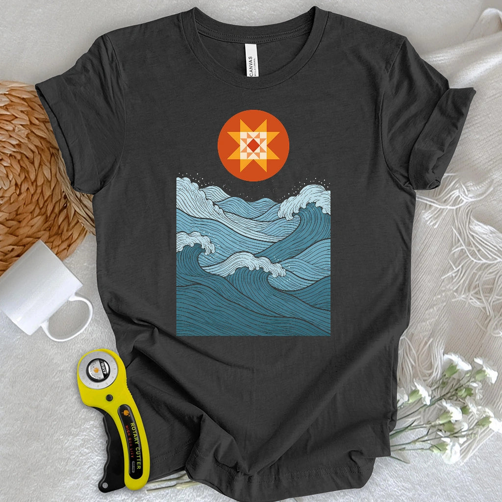 Quilted Sunset Ocean T-shirt