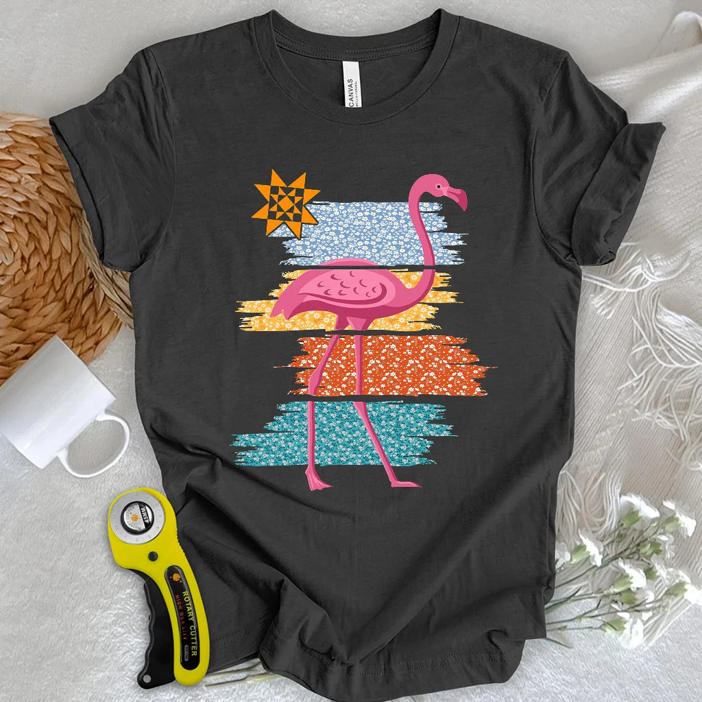 T-shirt Flamant rose matelassé