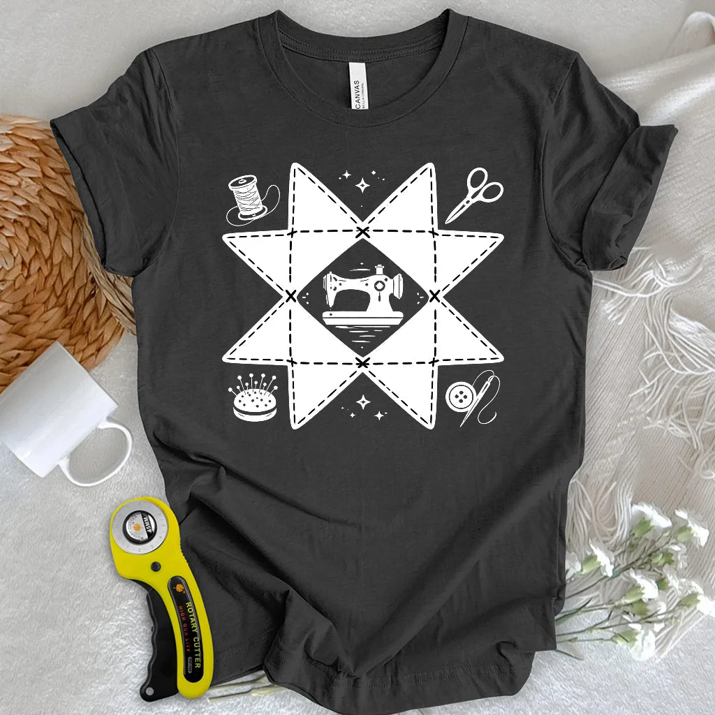 Sewing Compass Quilt T-shirt