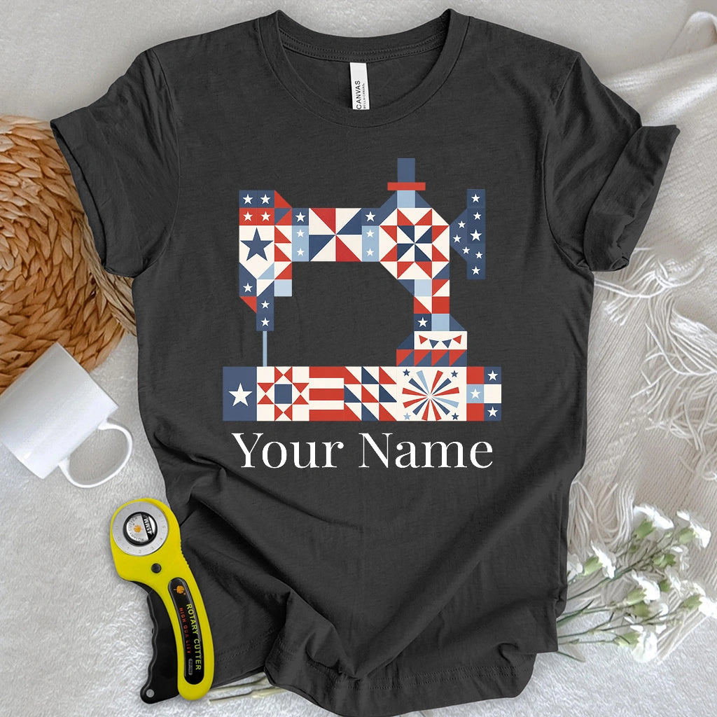 "Custom Name" Stars & Stitches Sewing T-shirt