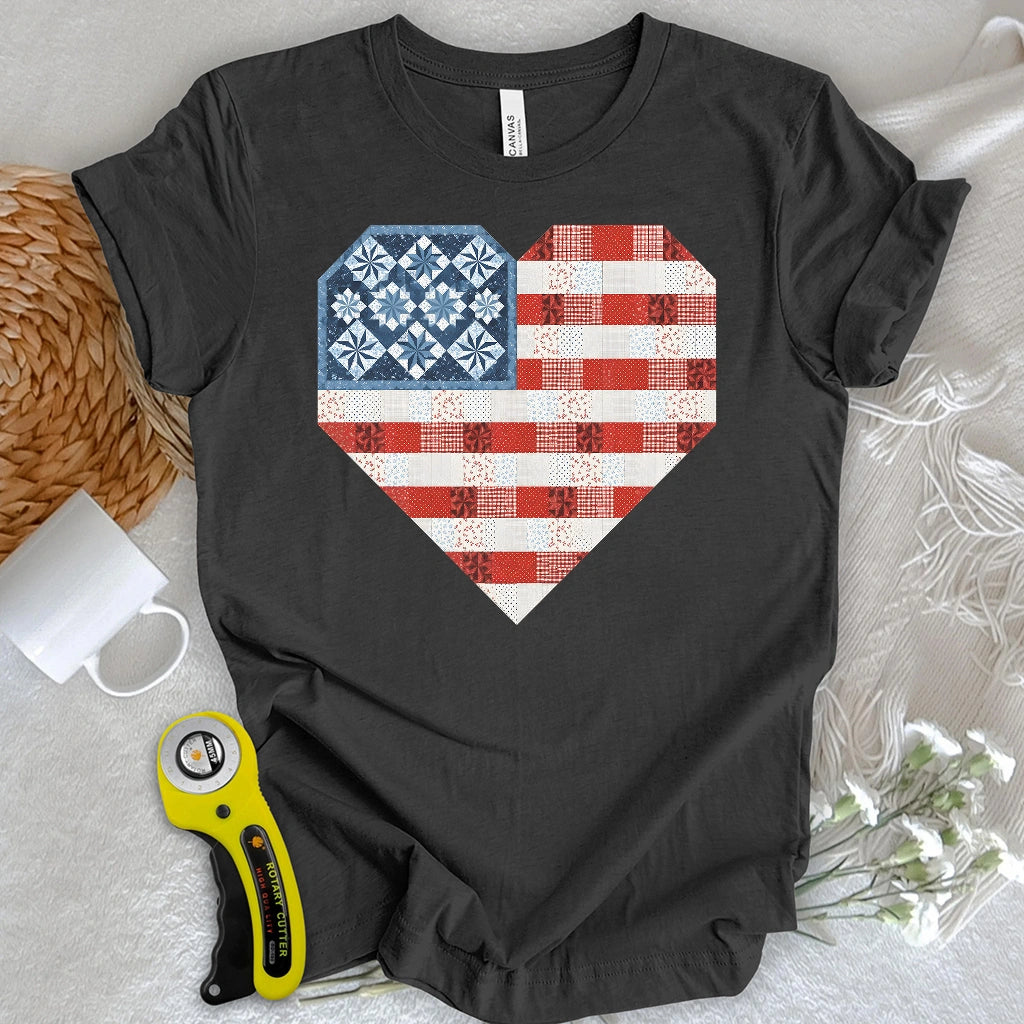 Stars & Stripes Patchwork Heart T-shirt