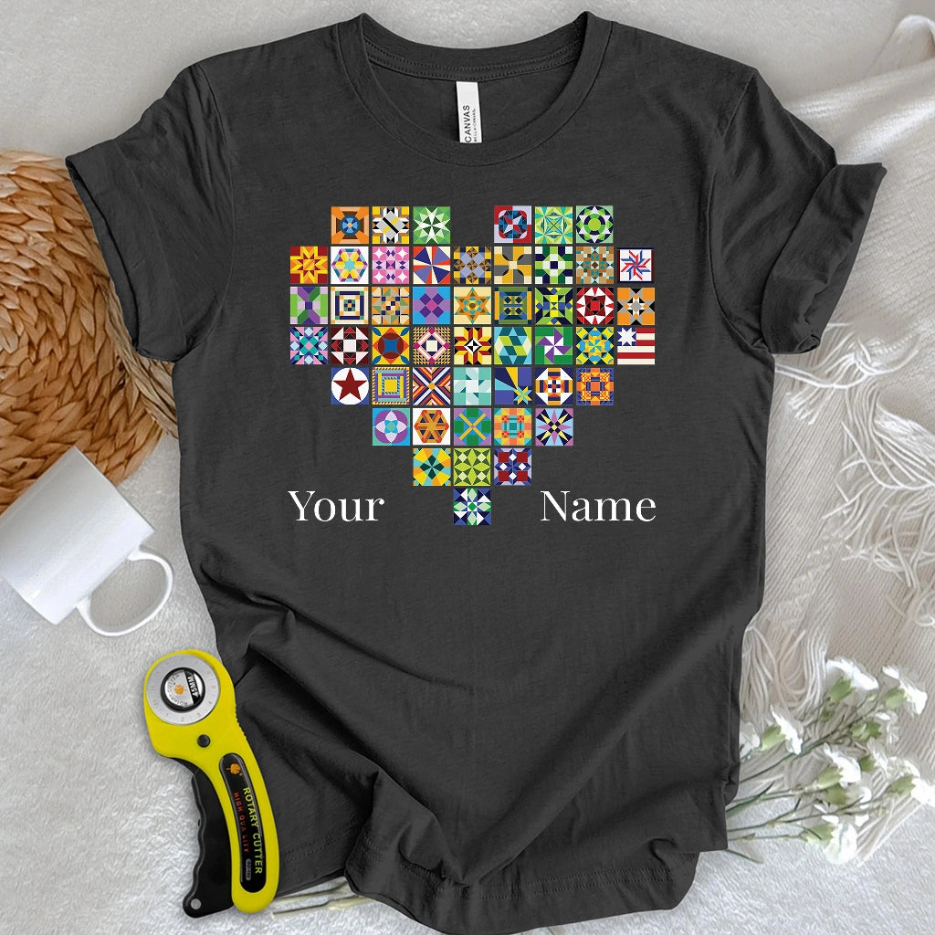 "Custom Name" States of quilt T-shirt