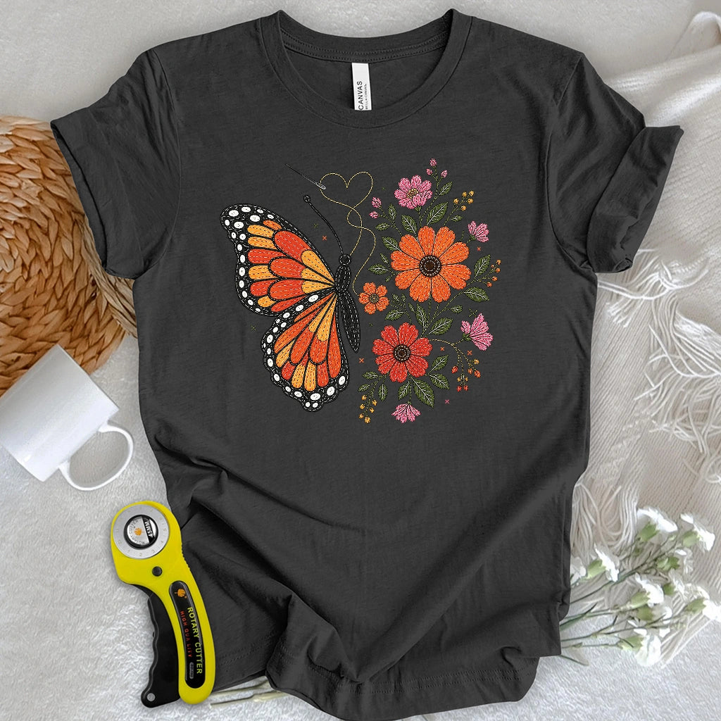 Stitched Monarch Garden T-shirt