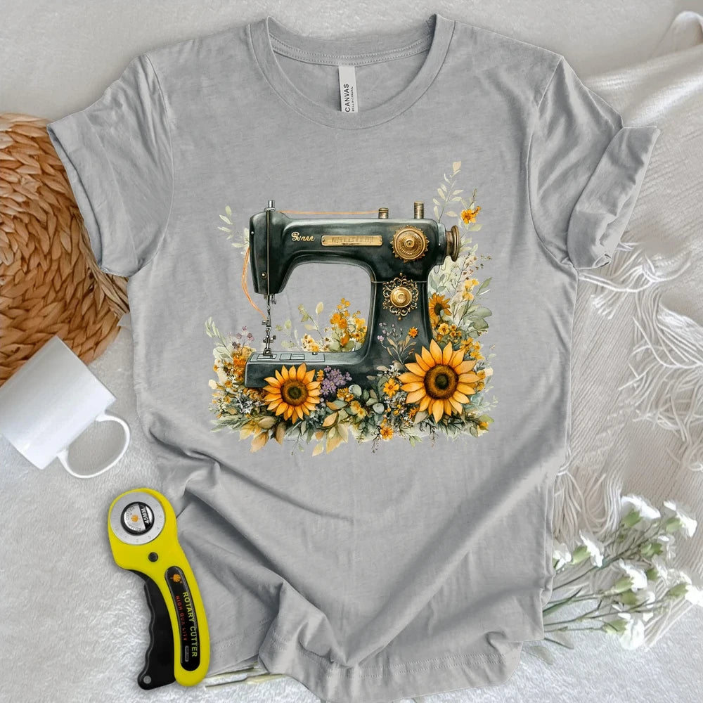 Floral Sewing Machine T-shirt