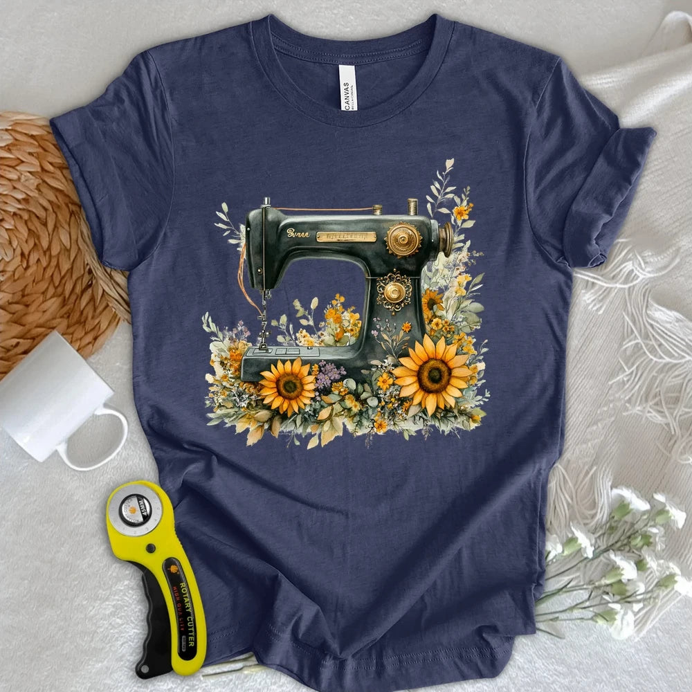 Floral Sewing Machine T-shirt