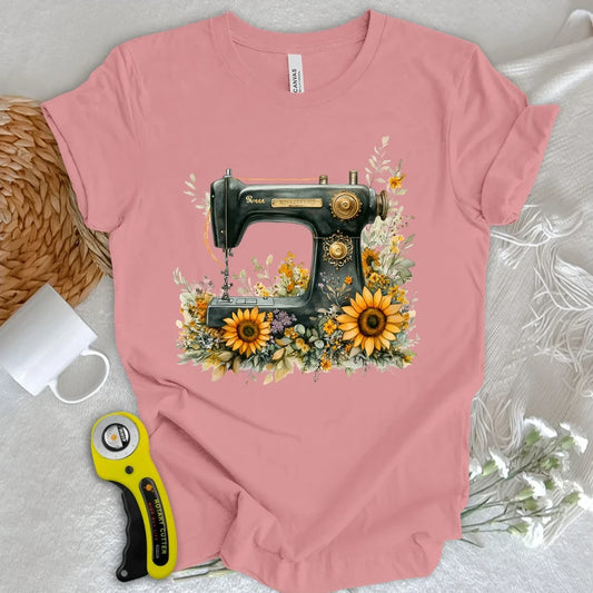 Floral Sewing Machine T-shirt