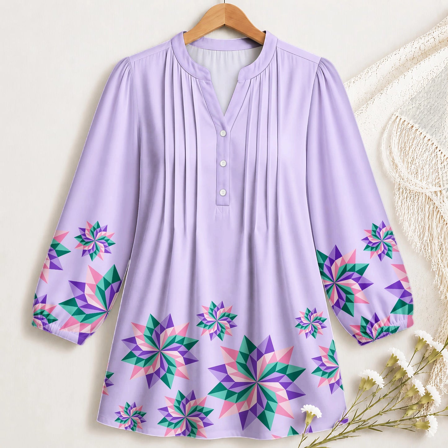 Flower Quilt Block Blouse