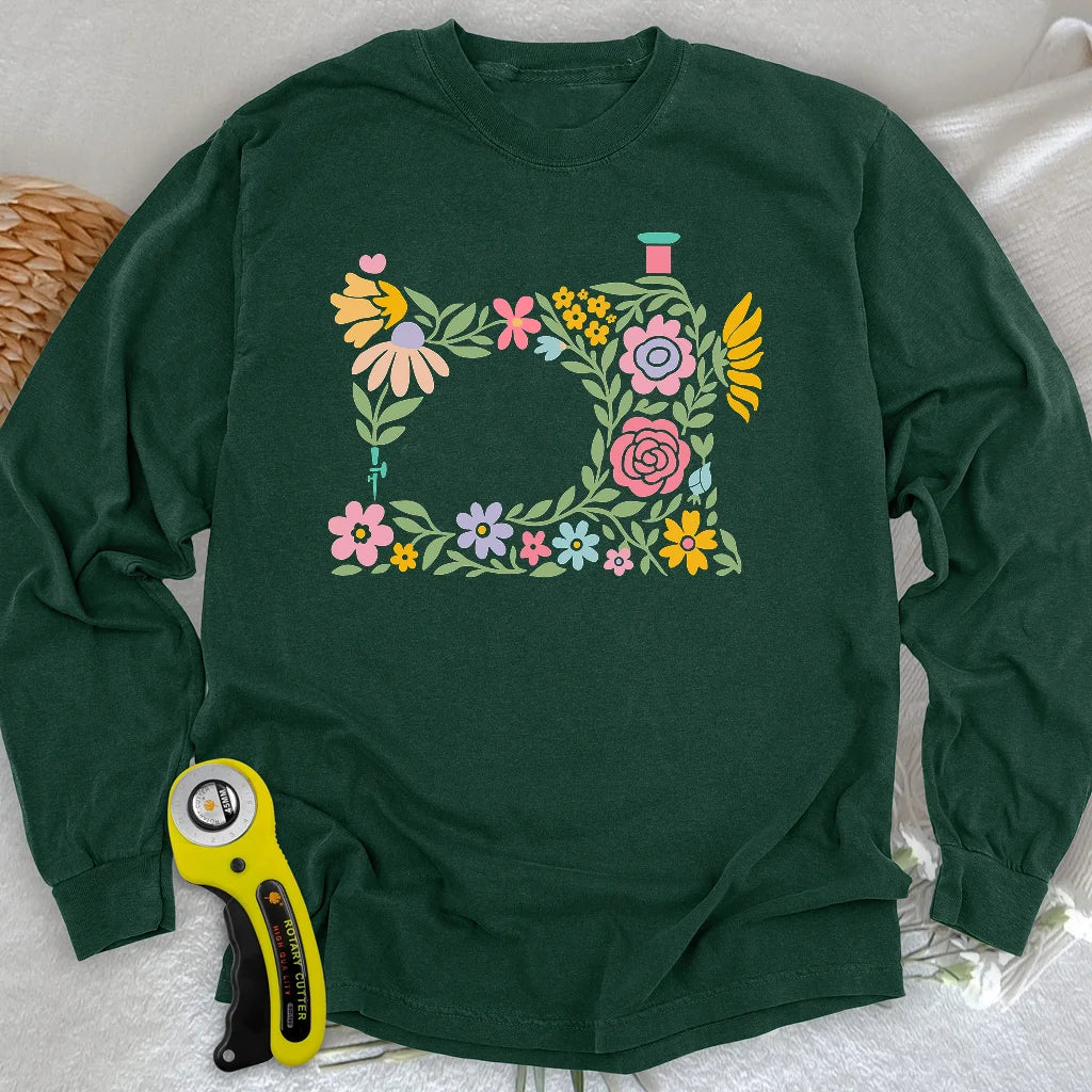 Abtract Flower Machine Long Sleeve T-shirt