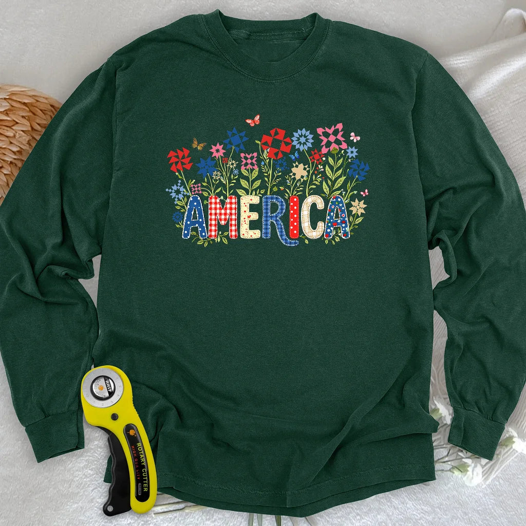 Appliqué America Long Sleeve T-shirt