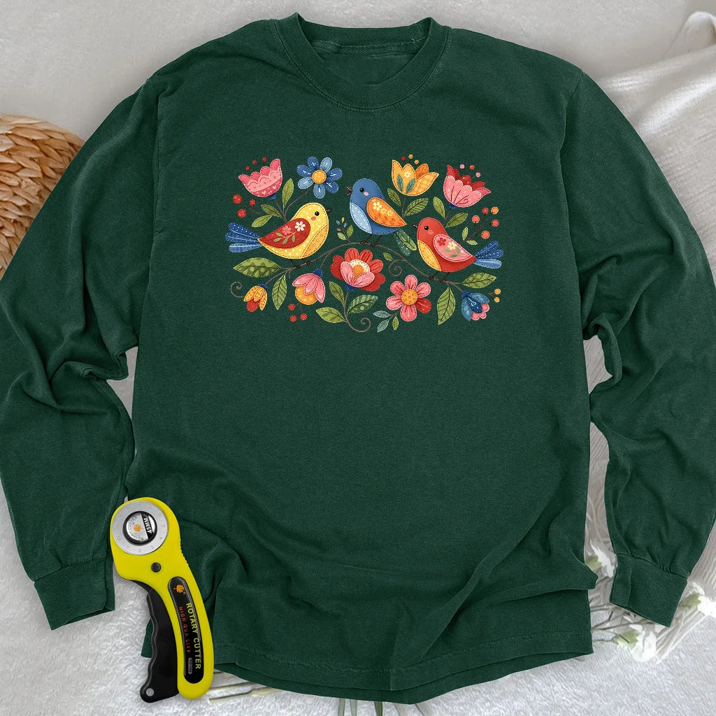 Appliqué Garden Long Sleeve T-shirt