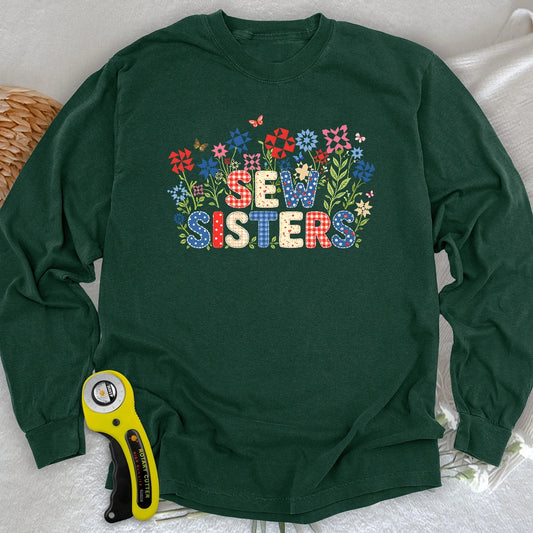 Appliqué Sew Sisters Long Sleeve T-shirt