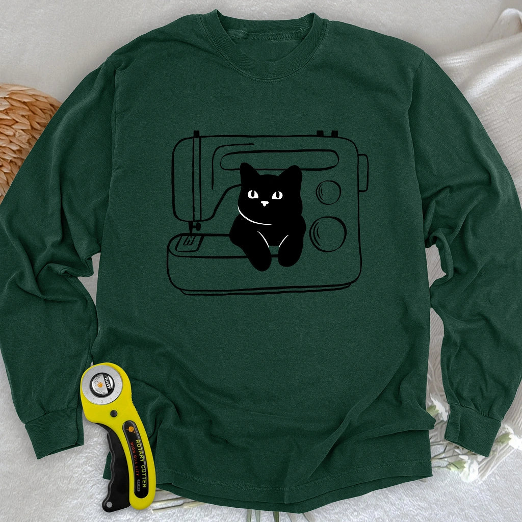 Black cat machine Long Sleeve T-shirt