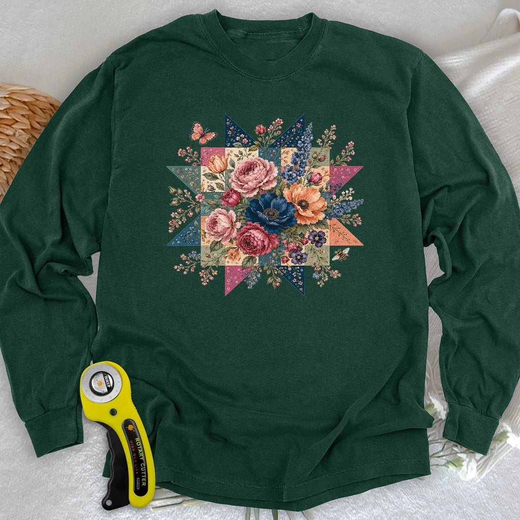 Blooming Patchwork Star Long Sleeve T-shirt
